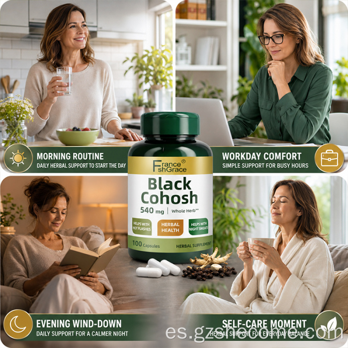Shecome Black Cohosh Cápsulas Sudor nocturno Apoyo a la menopausia